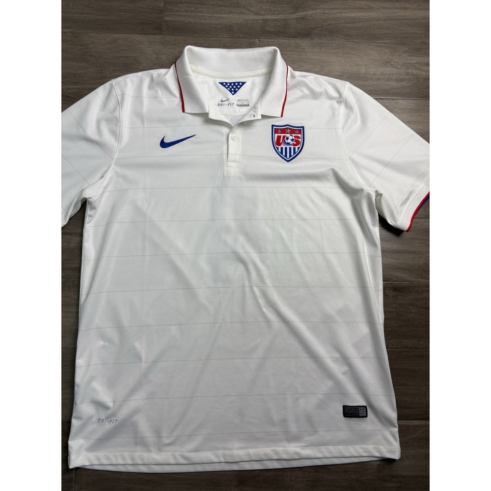Nike Men's USA Soccer Jersey Morrison Home White Blue Size Xl Polo